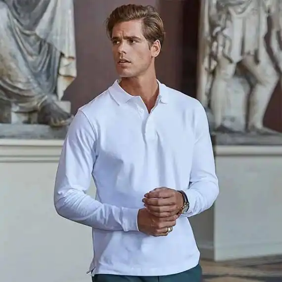 polo personalizzata da uomo a manica lunga
