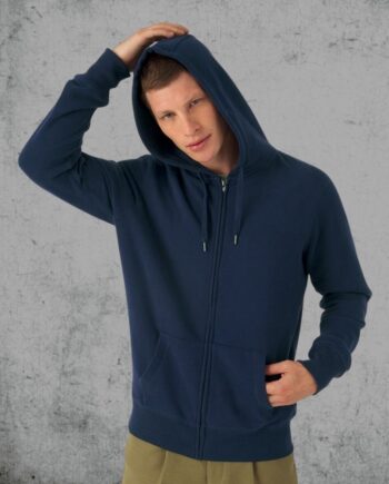 Felpa Cappuccio Premium Zip Ricamata Uomo