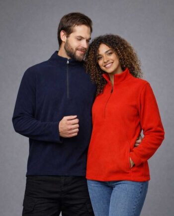 Pile Mezza Zip Ricamata Unisex