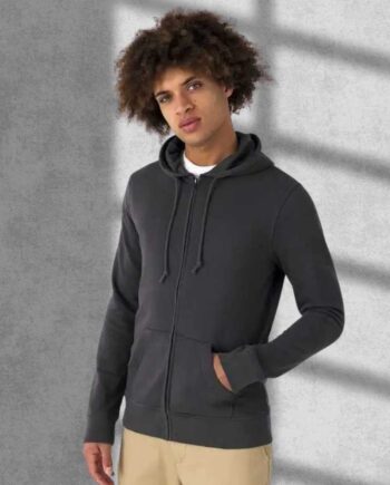 Felpa  Organica con Cappuccio e Zip da Uomo