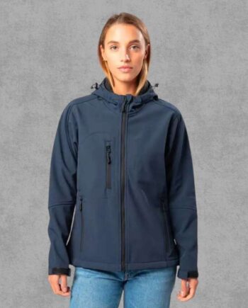 Giacca Softshell Cappuccio Donna Ricamata