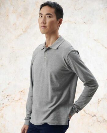 Polo Uomo Ricamata a Manica Lunga