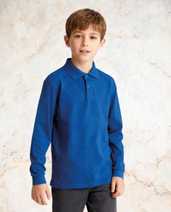 Polo Ricamata a Manica Lunga Bambino