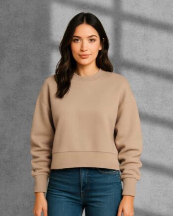 Felpa Girocollo Oversize Crop