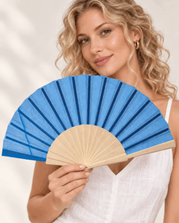 Ventaglio personalizzato: Tessuto con manico in Legno