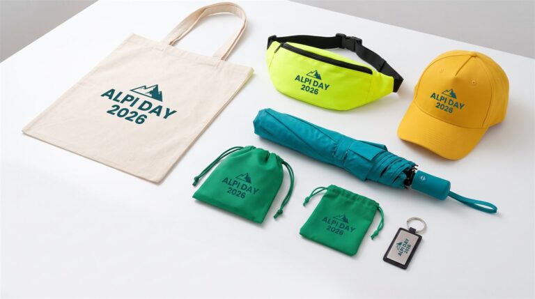 Kit di gadget per evento aziendale con logo