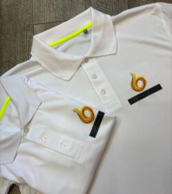 polo personalizzata sportiva da uomo bianche
