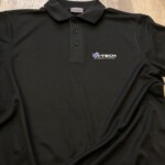 polo personalizzata sportiva da uomo nera