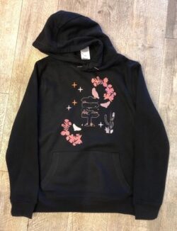 felpa personalizzata donna con cappuccio nera
