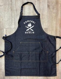 grembiule personalizzato di jeans griglia