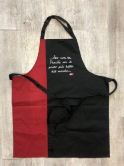 grembiule personalizzato bicolor rosso