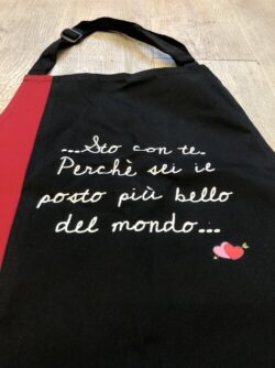 grembiule personalizzato bicolor scritta