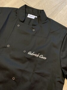 giacca cuoco personalizzata manica corta nera nome