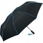 ombrello personalizzato pieghevole nero con profili azzurri