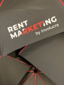ombrello personalizzato pieghevole nero profili colorati dettaglio