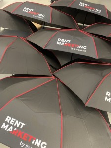 ombrello personalizzato pieghevole nero profili colorati stampa