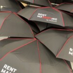 ombrello personalizzato pieghevole nero profili colorati stampa