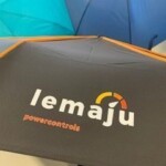 ombrello personalizzato pieghevole nero profili colorati-stampato
