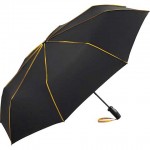 ombrello personalizzato ipeghevole nero con profili gialli