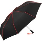 ombrello personalizzato pieghevole nero con profili rossi