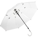ombrello personalizzato trasparente con profili bianchi
