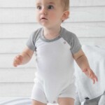 body personalizzato neonato baseball grigio e bianco