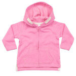 felpa personalizzata con cappuccio e zip da neonato rosa