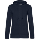 felpa personalizzata organica cappuccio zip donna navy