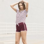 pantaloncini personalizzati bicolor da donna bordeaux pantaloncini personalizzati bicolor da donna bordeaux