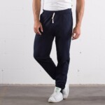 pantalone personalizzato felpato da uomo navy