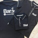 polo nera team strisce argento