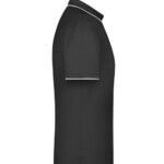 polo nera team strisce argento fianco