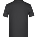 polo nera team strisce argento