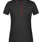 polo personalizzata a righe colorate da donna rosse