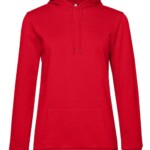 felpa personalizzata cappuccio leggera donna fronte red
