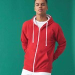 felpa cappuccio zip bicolor personalizzata rossa